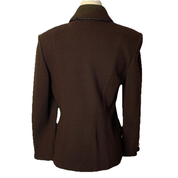 VTG St. John Collection Marie Gray Womens Sz. 4 Brown Button Jacket Blazer USA - Picture 3 of 12